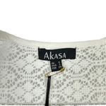 NWT Akasa Sz 6 Women's White Crochet Lace Vneck Hook Eye Front Cover Up Boho Photo 13
