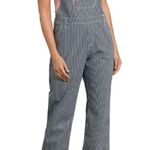 Dickies  juniors medium Blue Striped Overalls denim white new casual conductor Photo 0