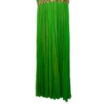NWT Mandalay Dark Lime Green Gold Silk Beaded Maxi Evening Gown Dress Womens 10 Photo 7