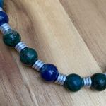 Artisan Lapis Chrysocolla Necklace and Earrings Blue Photo 1