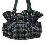 Wilson Tweed and Leather Bucket Handbag Black Photo 2