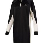 Puma  NWT Women’s Size S Black Ivory Retro Sweatshirt Tracksuit Mini Dress Photo 2