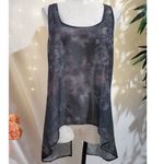 Midnight Hour Skull & floral high low sheer top LG  women’s Photo 1