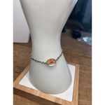 Sterling Silver Iridescent Beaded Bracelet With Oval Glass Accent & Lobster Clas Photo 6