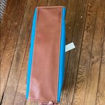 Ralph Lauren  turquoise Blue Canvas tote Bag with Brown Leather Trim new NWT Photo 2