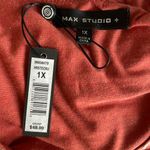 Max Studio Red Rust Short Sleeve Top with Lace Trim Photo 4