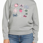 Cute Graphic Gray Sweatshirt Bows, Strawberries Snowflakes Photo 0