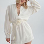 For Love & Lemons Cream Long Sleeve Sweate Dress Large Women Photo 0