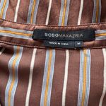 BCBGMAXAZRIA Women's BCBG MaxAzria Sill Striped Brown Blouse Top Work Wear Top Size Medium Photo 4