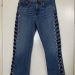 Veronica Beard  Ines Girlfriend Lace Up High Rise denim jeans stone blue Size 26 Photo 2