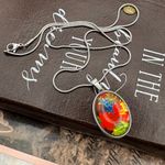 Handmade  Floral Pendant Necklace – Stainless Steel 20” Chain Photo 2