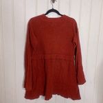 Flax  knit orange v-neck sweater 302 Photo 5