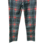 Pam & Gela Tartan Plaid Slim Crop Pant Red Multi Size 25 Photo 5