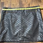 Kenar  Quilted Black Leather Mini Skirt Size 8 Photo 8