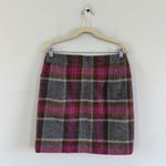 Boden British Tweed by Moon Plaid Check Pink Green Wool Pencil Skirt Size 10 Photo 2