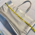Saks 5th Avenue Sak’s Fifth Avenue Silver Laser Cut Tote Bag Shopping Bag Photo 7