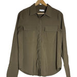 Good American Good‎ American Olive Green Long Sleeve Button Down Shirt Size 1 Photo 0