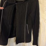 autumn cashmere 100% Cashmere Moto Cable Knit Zip Sweater Jacket Photo 6