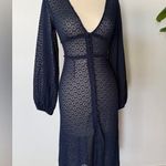 Buffalo David Bitton  | Navy Blue Eyelet Midi Dress/Cover Up Photo 2