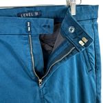 Level 99 Teal Blue Cotton Blend High Rise Slim Leg Cropped Pants Size 32 Photo 3