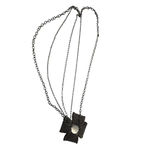 Funky 28” Floral Metal Mesh Necklace Pink Rhinestones Silver Photo 2