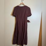 & Other Stories & Other Stories Knot-Detail Linen Blend Midi Dress in Dark Brown Photo 6