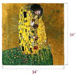 Dahlia Gustav Klimt The Kiss 100% Silk Scarf Artsy Career Wearable Art Gift 33" Square Photo 3