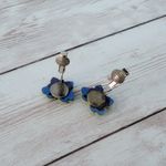 Green & Blue Butterfly Clip On Earrings Photo 4