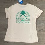 Brooks  Running on Good Luck Distance Short Sleeve Tee - Size M - Off White - NWT Photo 4