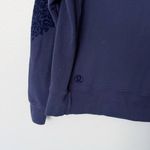 Lululemon [] Midnight Navy Blue Floral Flock Pullover Sweatshirt Thumbholes Sz 12 Photo 8