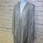 Free People  Long Duster Cardigan Hoodie Sweater Grey Lagenlook Tie Front Photo 8