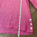 Tahari Pink Linen 3/4 Sleeve Blouse Tunic Top ~ Mother Of Pearl Buttons ~ Size S Photo 8