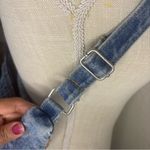 Vintage Denim Shoulder Bag with Floral Embroidery Blue Photo 7
