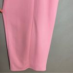 Lulus  Maxi Dress Thigh High Slit Pink Crepe Size Medium Square Neckline Cocktail Photo 7