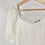 AQUA  White Puff Sleeve Eyelet Mini Dress S Photo 3