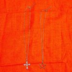 2 pack fashion stainless steel necklace 13.5 to 14 in Silver Photo 0