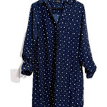 The Limited  Blue Casual Long Sleeve Dress with Cuffed Sleeves and Notched Collar Photo 0