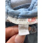 GB Gianni Bini Women’s XL Denim Chambray Shirt Aztec Print Back Long Sleeve Blue Photo 5