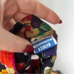 Vintage 80s Polka Dot & Floral Colorful Dropwaist Mini Skirt 10/12 L Black Size L Photo 1