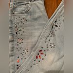 EXPRESS Super High Waisted Embellished Ripped Ankle Leggings Jeans Size 2 Short Photo 8
