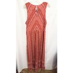 True Craft Plus Size 2X Dress Maxi Peplum Sleeveless Orange Tribal Ruffle 826 Photo 4