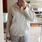 Oversized Fleece Jacket White Size L Photo 0