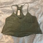 Aerie Army Green Cropped Tank Top Photo 3