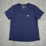 FIGS  Women's Scrub Top Technical Collection One Pocket V Neck Sz M Dark Blue Photo 0