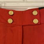 Outback Red  100% linen pants size 6 inseam 32” waist 32” flat color orange Photo 2