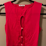 Reformation Hot Pink Emilio Knit Cut Out Tank Top Photo 0