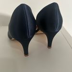 ERIJUNIOR Women Mid Kitten Heel Pointy Toe Wedding Party Size 9.5 Blue Photo 3