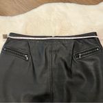 Philippe Adec Moto Leather Skirt Size 4 Black Photo 4