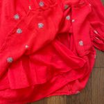 Free People Sweet Tennessee Red Floral Embroidery Open Peekaboo Back Dress Sz S Photo 11