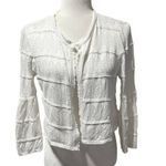 Soft Surroundings White Chevron open Knit Cardigan Sweater – Size M Photo 1
